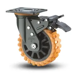 SERRATURE - GARRUCHA FRENO NARANJA 150MM CARGA 350KG