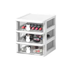 GENERICO - Organizador Kawaii de Maquillaje Cosméticos 3 Cajones Conejito B 903C