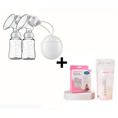 GENERICO - Extractor de Leche Eléctrico Doble Bolsas Almacenadoras