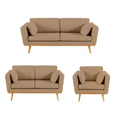 GENERICO - Juego de Sala Sprinfield 3-2-1 Color Beige Oscuro