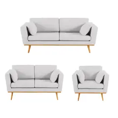 GENERICO - Juego de Sala Sprinfield 3-2-1 Color Gris Plata