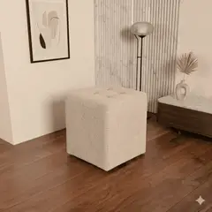 GENERICO - Puff Marruecos Color Beige Claro