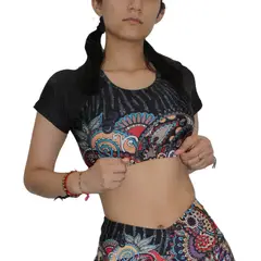 GENERICO - Crop Top Deportivo Manga Corta
