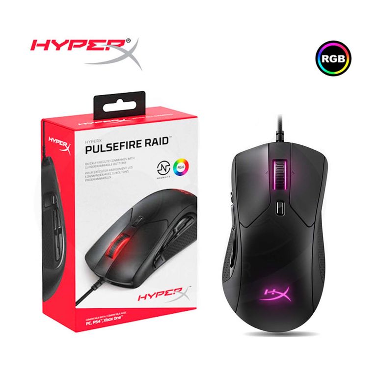 Pulsefire Raid Rgb Mouse Gaming Hx-Mc005b Negro