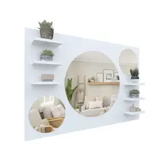 MOVENDA - Espejo Decorativo 120x80cm con Repisas Kore