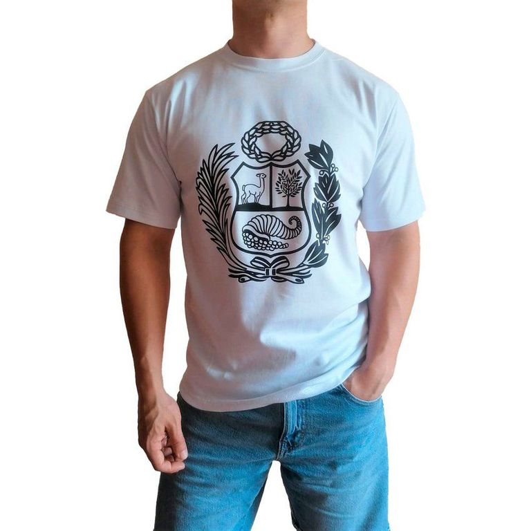 Polo Hombre manga corta diseño Escudo del Perú