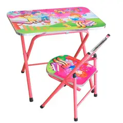 GENERICO - Escritorio de Estudio para niños y una silla Rosado