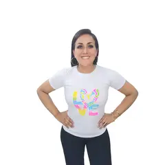 GENERICO - Polo Mujer diseño LOVE - Blanco