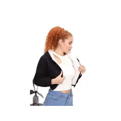 GENERICO - Casaca con capucha jean y peluche- Dama