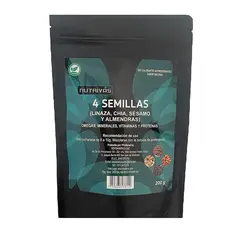 ECO ORIGEN - 4 Semillas en polvo: Linaza chia sésamo, almendras x 200 g - Nutrivas