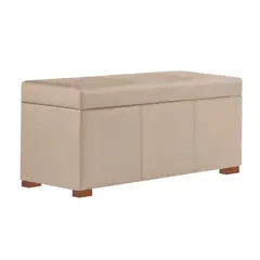 MAVISAC - Baul Baxton Plaza y Media Color Beige - Ultracuero