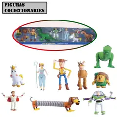 DISNEY PIXAR - Muñecos de Jebe Toy Story Articulados Set de 9 Modelo 1