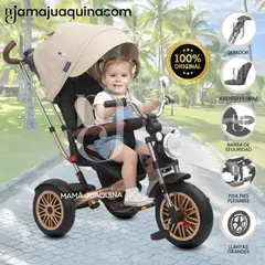 MAX - Triciclo Guiador Giratorio «ROADSTER» USB Beige