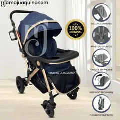 BEAUTIFUL - COCHE CUNA DE LUJO «MILOS GOLDEN» BLUE