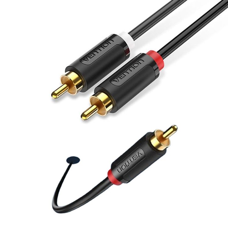 Cable 2 Rca - 2 Rca 50cm Hifi Audio Bañado Oro Stereo Mp3 Tv
