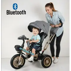 BABY HAPPY - Triciclo para Niños Asiento Giratorio Bluetooth Gray