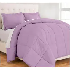 GENERICO - Edredón 1.5 Plazas con fundas de almohada algodón lila.
