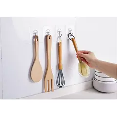 GENERICO - 20 Ganchos Autoadhesivos De Acero Inoxidable Transparente