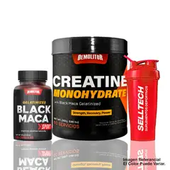 DEMOLITOR - Pack Creatina 300gr + Maca Negra 120 Caps + Shaker