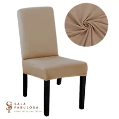 SALA FABULOSA - Funda protectora de silla Lycra Set 8 pzs Beige