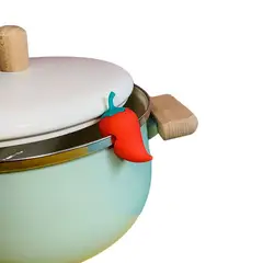 GENERICO - 3 Soportes De Silicona Para Tapa De Olla Forma De Ají Zanahoria