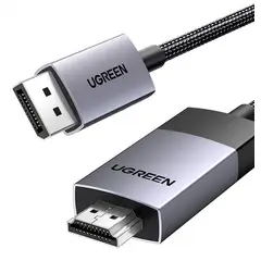UGREEN - Cable Nylon Displayport 4K 60hzHdmi Premium 3m Mono Direccional