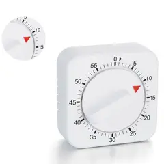 GENERICO - Temporizador De Cocina Cuadrado Blanco 60 Minutos