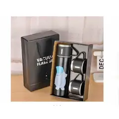 GENERICO - Termo 500ml de Osos Escandalosos + 3 Tazas+Caja NEGRO