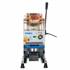 GRONDOY - Selladora de Vasos Manual con Contador Digital 300 W Comercial