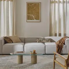 GENERICO - Sofá Modular Italia 4 Plazas en Tela Antifluido Color Plata