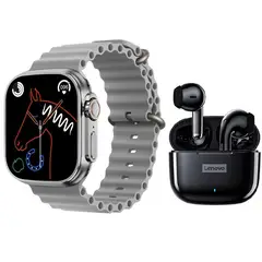 LENOVO - LP40 Pro De Auriculares-Negro y Watch S8 Ultra-Blanco