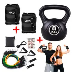 HOLGU - Pesa Rusa 8Kg Bandas de resistencia Rueda Abdominal