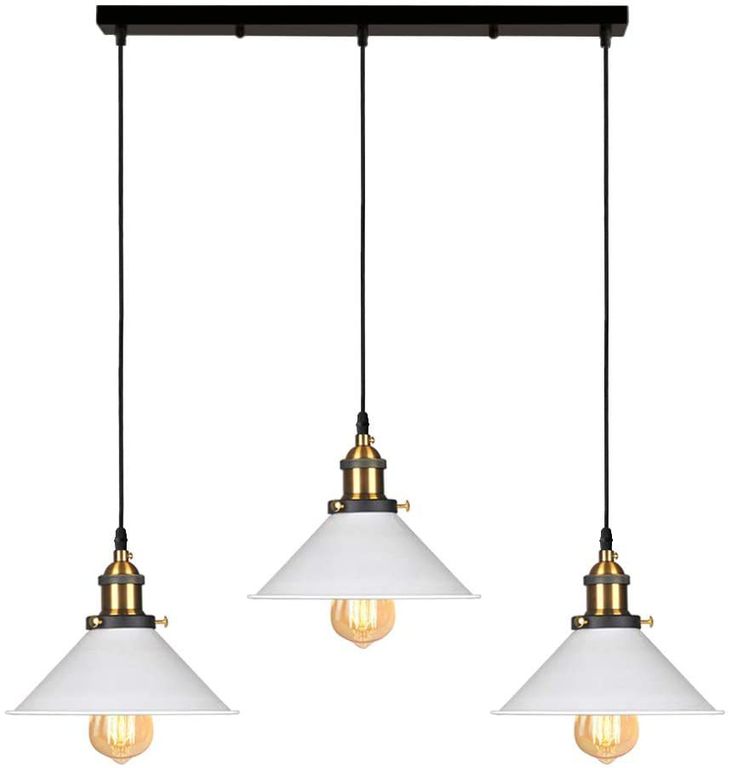 Vintage lámpara de techo ø22cm lámpara colgante 3 luces blanco