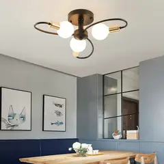 MMDH - Lámpara de techo giratoria led para sala de estar moderna-Oro Negro 3
