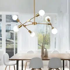 MMDH - Araña nórdica de dormitorio de salón en forma de T Dorado- 6 Dorado