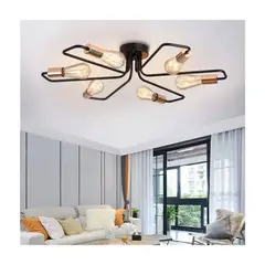 HOME NEAT - Lámpara de techo vintage  elegante lámpara industrial e27 6 luces