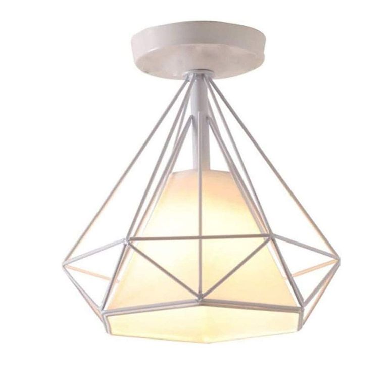 Lámpara de techo industrial vintage ø25 cm diamante plafón E27 blanco