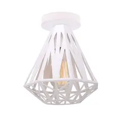 HOME NEAT - Lámpara de techo Jaula Hierro lámpara colgante E27 ø20cm blanco