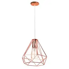 HOME NEAT - Lámpara colgante diamante retro vintage luz detecho ø20cm oro rosa