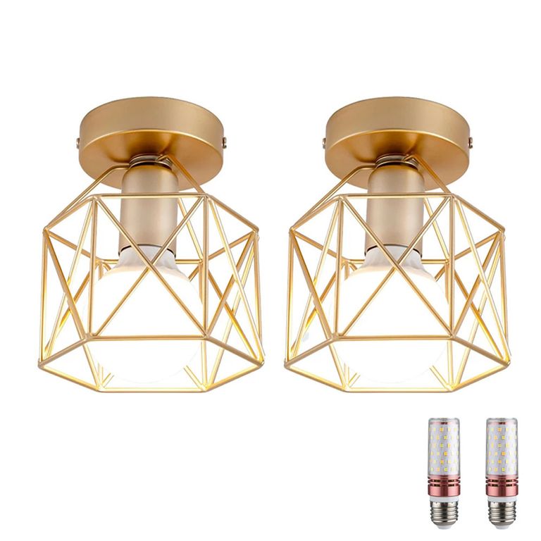 2 Unidades Lámpara de Techo Vintage - Dorado