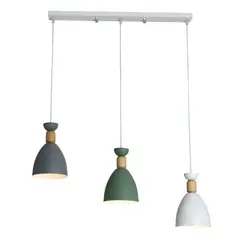 HOME NEAT - Lámpara de colgante nórdica 3 cabezas lámpara techo E27