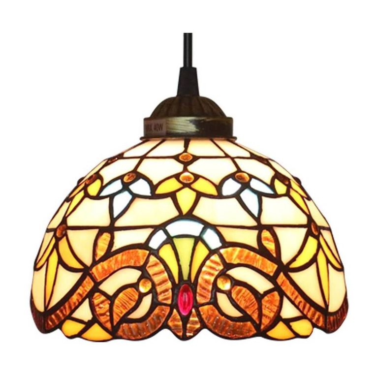 Lámpara Colgante Tiffany libélula pantalla de cristal E27