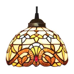 HOME NEAT - Lámpara Colgante Tiffany libélula pantalla de cristal E27