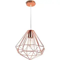 HOME NEAT - Lámpara de techo diamante lámpara de colgante ø26cm e27 oro rosa