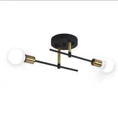 PUREPOWER - Lámpara De Techo LED Para Sala De Estar Nórdica  -Negro Y Dorado