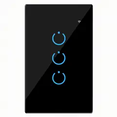GENERICO - Interruptor Inteligente Universal Wifi Luz Smart Negro Alexa 3 Bandas