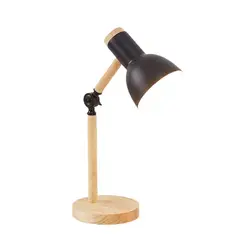 HOME NEAT - Lámpara de escritorio clásica lámpara de mesa ajustable madera negro