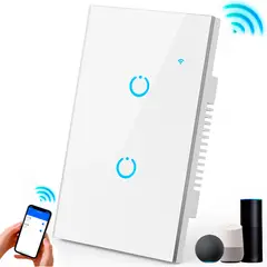 GENERICO - Interruptor Inteligente Universal Wifi Luz Smart Blanco Alexa 2 Bandas