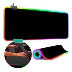 GENERICO - Mouse Pad Gamer Con Luces Gamer Rgb Retro Iluminada 30x80
