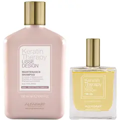 Alfaparf Milano - Shampoo Post Alisado Sin Sal + Aceite Alfaparf Keratin Therapy